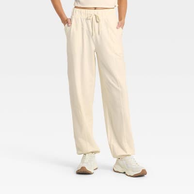 Women's Washed Jersey Jogger Pants - JoyLab™ Cream XXL