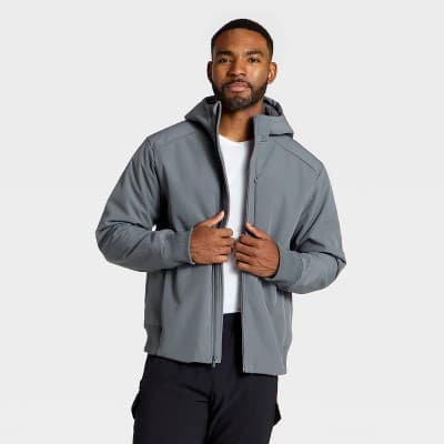 Men's Soft Shell Fleece Jacket - All In Motion™ Gray L