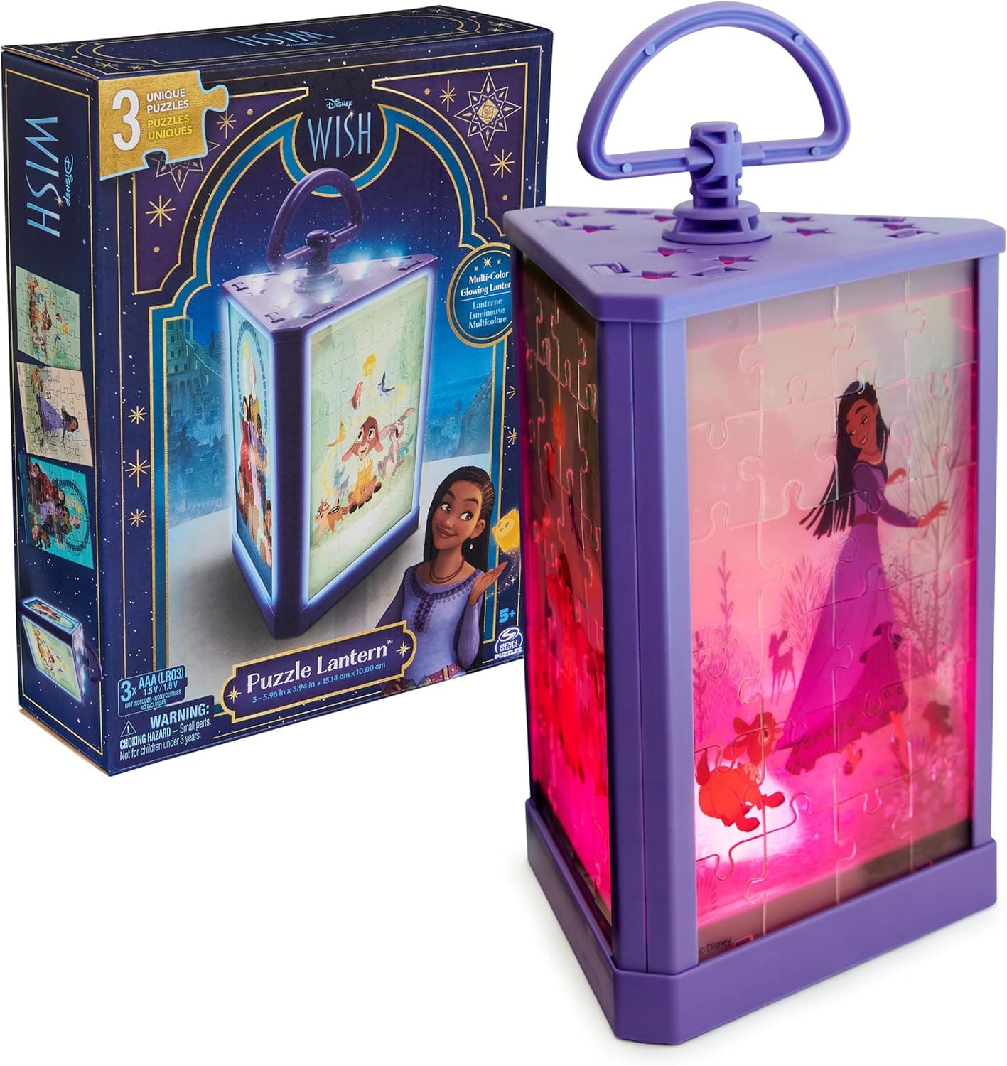 Spin Master Disney Wish Puzzle Lantern - Glowing Puzzles for Kids