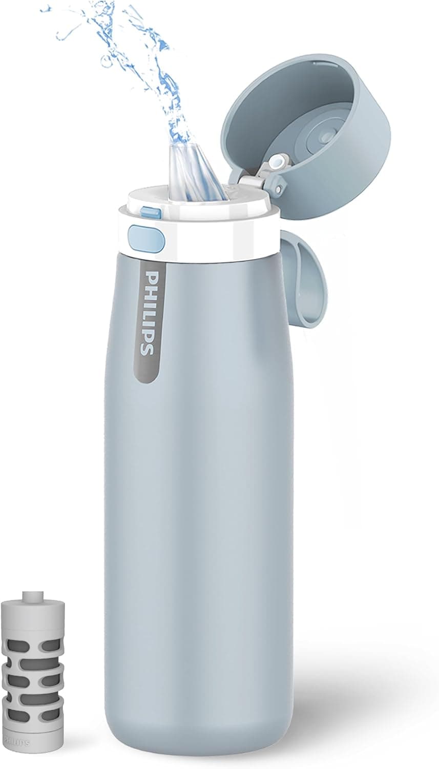 Philips Water Bottle with Filter - Stainless Steel & BPA-Free