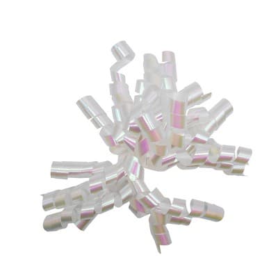 Bows And Sparkles 5" Iridescent Curl Swirl Bow White