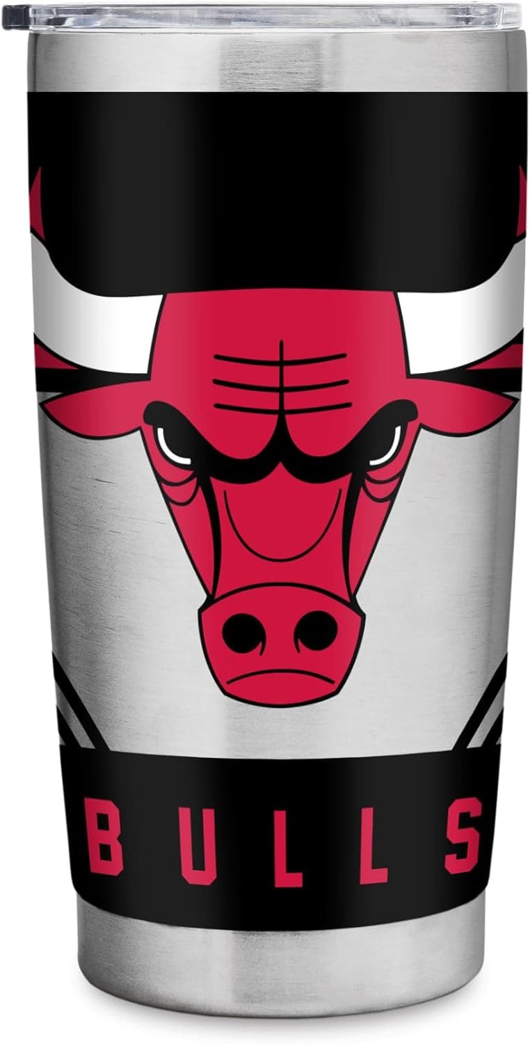 Stylish NBA Bulls Tumbler with Lid - Perfect for Drinks