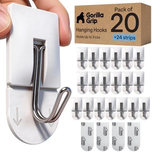Gorilla Grip Adhesive Hooks - Durable Wall Mounting Solution