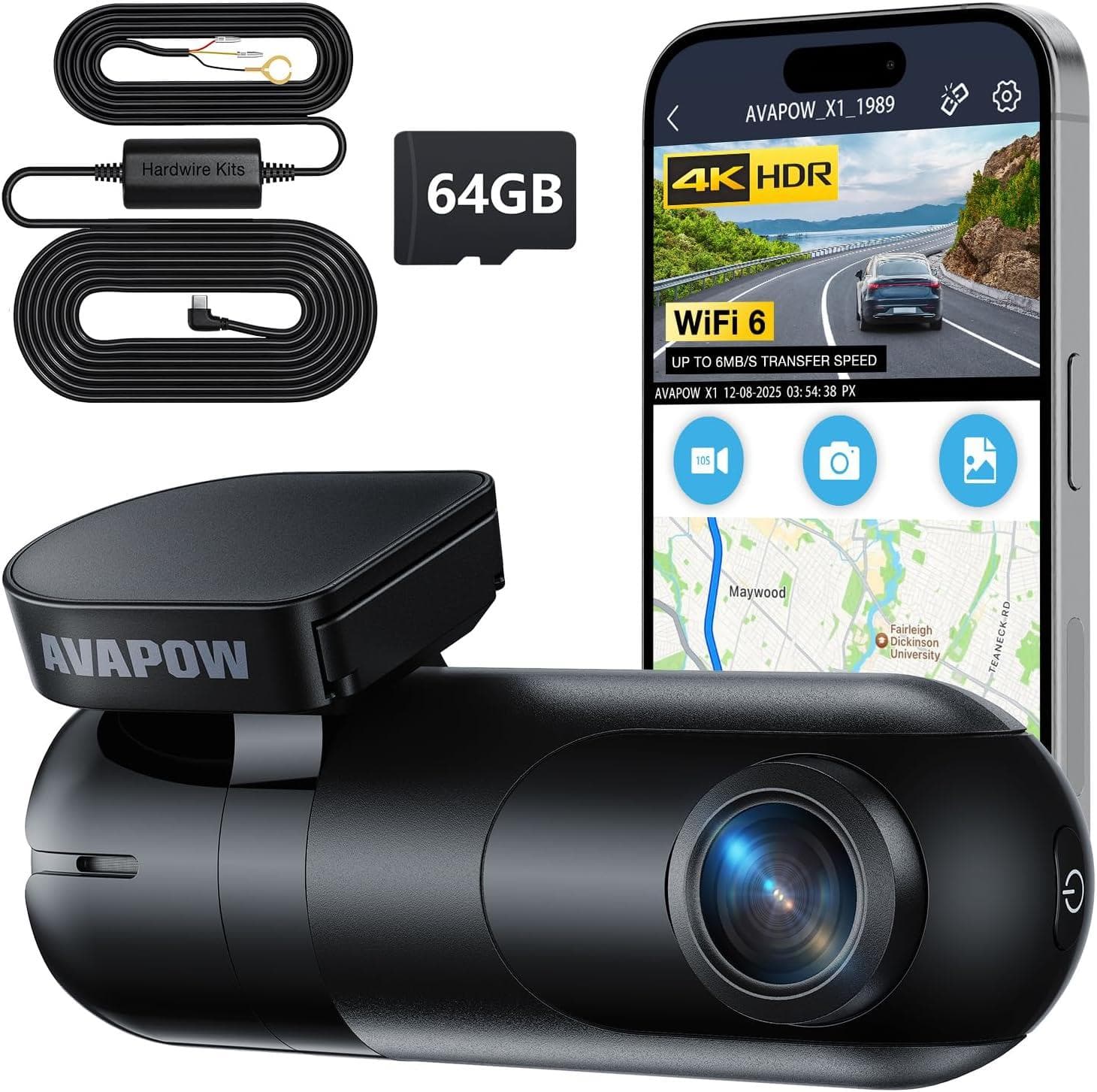 50% Off AVAPOW 4K Front Dash Cam with WiFi