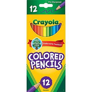 Crayola Colored Pencils - 12 Ct for $1