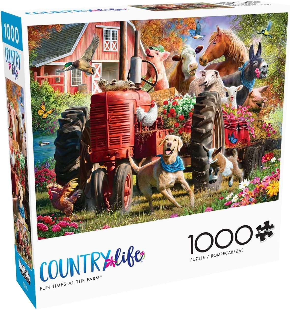 Challenging 1000-Piece Farm Scene Jigsaw Puzzle by Buffalo Games