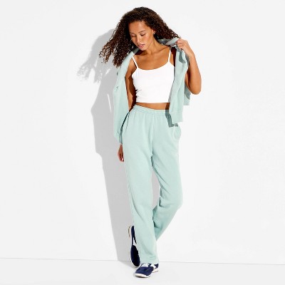 Women's Mid-Rise Slim Straight Sweatpants - Wild Fable™ Slate Blue XL
