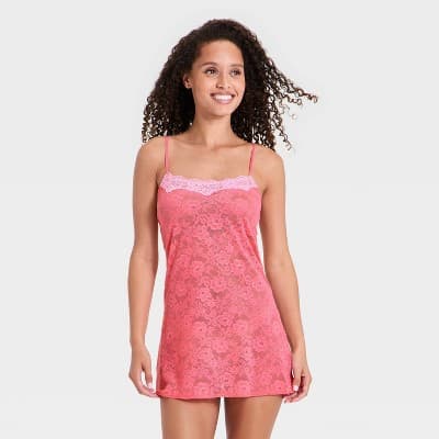 Women's Lace Slip Dress - Wild Fable™ Pink M
