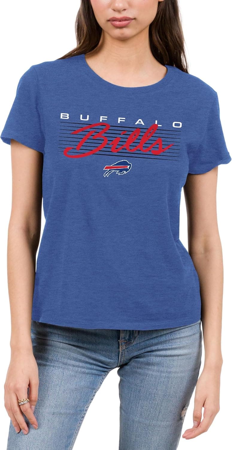 Buffalo Bills Retro Script Lines - NBA Women's Short Sleeve Fan T-Shirt