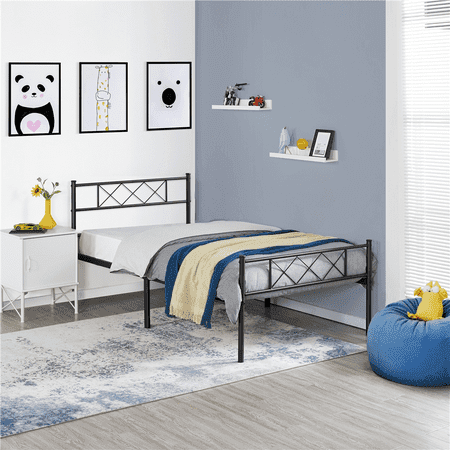 Renwick Journee x-Design Metal Platform Twin Bed,Adult,Black