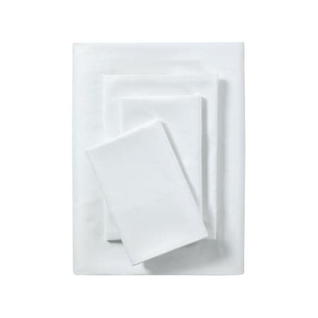 Mainstays Comfort Chill Microfiber Bed Sheet Set, Queen, Arctic White, 4 Piece