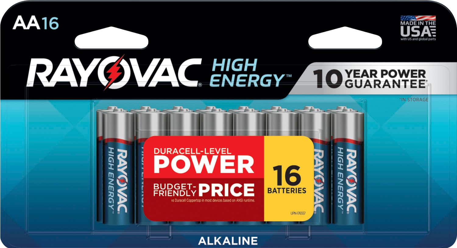 Rayovac - High Energy AA Batteries (16 Pack), Double A Alkaline Batteries