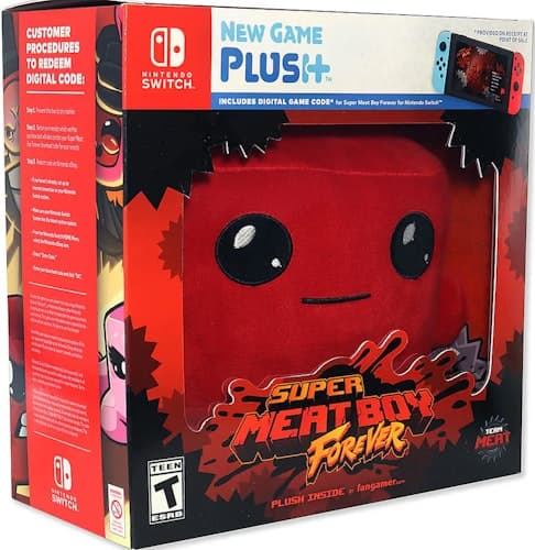 Super Meat Boy Forever Plush + Digital Game Code for Nintendo Switch