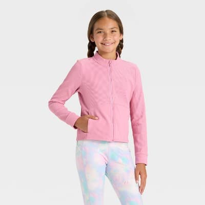 Girls' Cozy Knit Jacket - All In Motion™ Pink XS