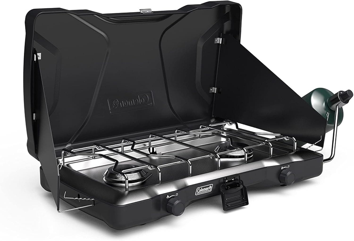 Portable Coleman Triton 2-Burner Propane Stove for Camping and Grilling