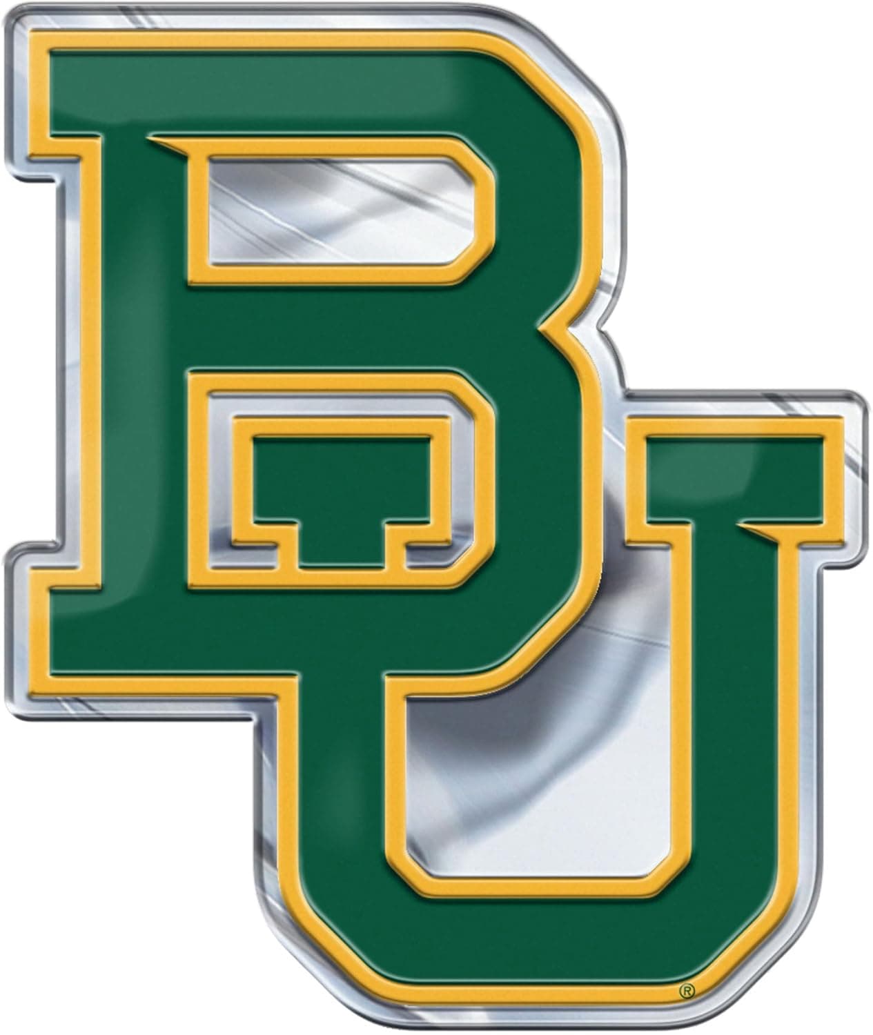 FANMATS 60512 Baylor Bears Heavy Duty Aluminum Embossed Color Emblem, Auto Emblem Decal