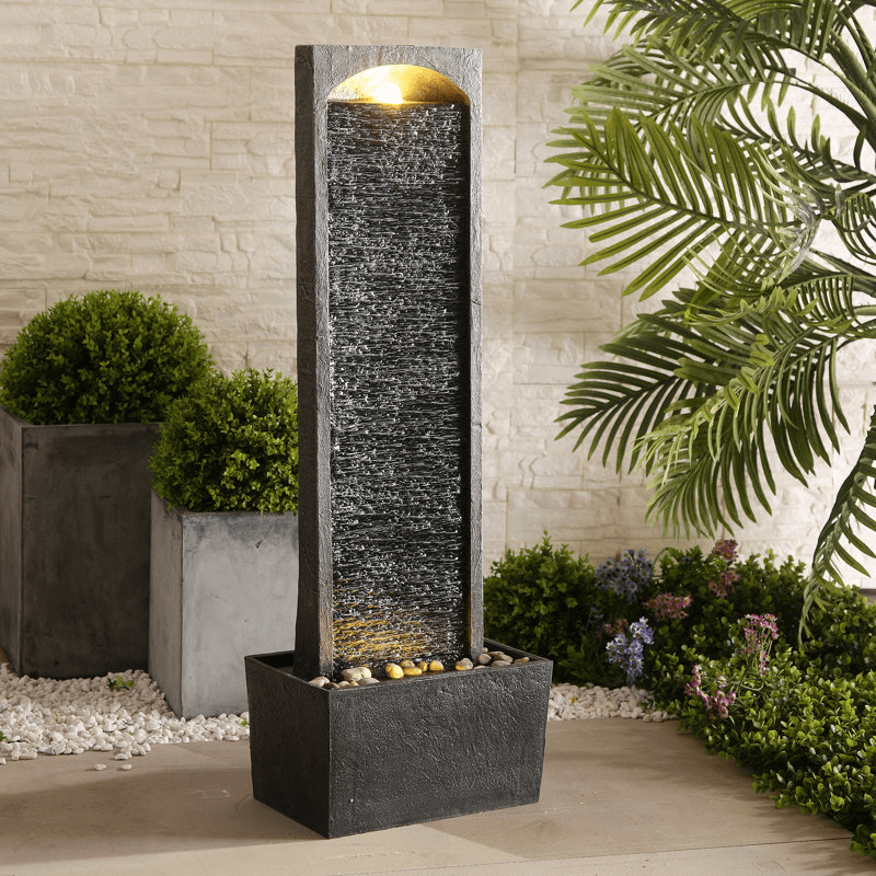 Create a Soothing Oasis with a Modern Outdoor Waterfall Fountain for $130