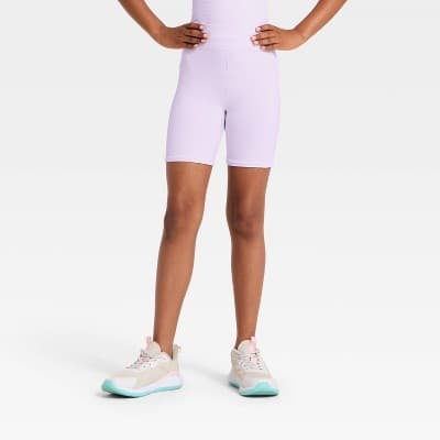 Girls' Seamless At Thigh Bike Shorts - All In Motion™ Lilac Purple XS