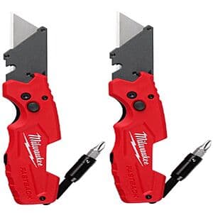 Milwaukee FastBack Folding 6-in-1 Utility Knives: 2-Pack for $20