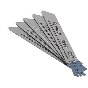 Bosch Reciprocating Saw Blades: 5-Pack 6" 18T Metal Cutting
