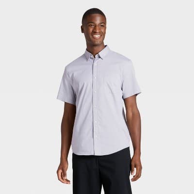 Men's Comfort Wear Short Sleeve Shirt - Goodfellow & Co™ Rainy Gray XL