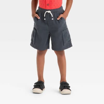 Toddler Boys' Pull-On Cargo Shorts - Cat & Jack™ Charcoal Gray 12M