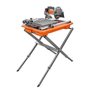 Rugged Wet Tile Saw with Stand - RIDGID 9 Amp Corded 7"