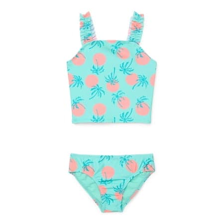 Wonder Nation Baby and Toddler Girls Ruffle Tankini Swim Set, 2-Piece, Sizes 12M-5T