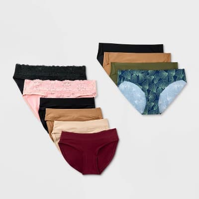 Women's 10pk Mix & Match Bikini Underwear - Auden™ Assorted Color M