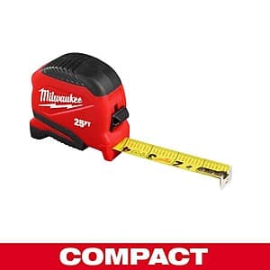 Milwaukee Compact Tape Measure with Fractional Scale for $12