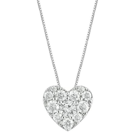 Unique Moments 1/2 Ct Round Lab Grown Diamond Heart Pendant in Silver for Women (J-SI-I1)