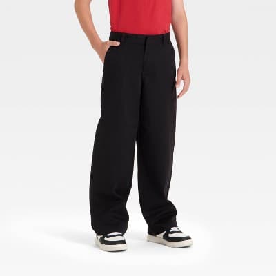 Boys' Mid-Rise Baggy Pull-On Pants - art class™ Black 7