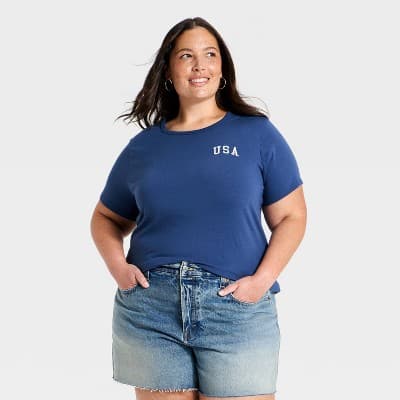 Women's Short Sleeve Graphic T-Shirt - Universal Thread™ Navy Blue XXL
