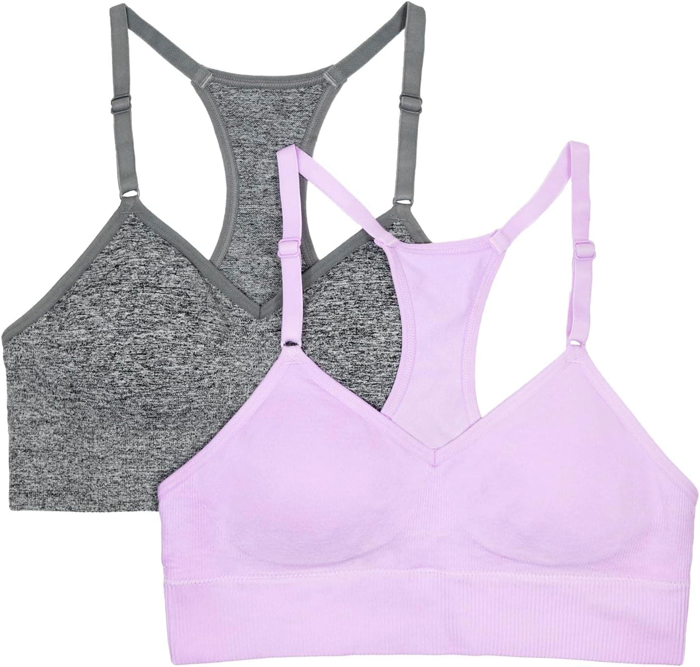 Fruit of the Loom Girls' Seamless Sports Bras - 2 Pack