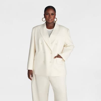 KBB by KAHLANA Women's 'The David Blazer' -Cream 4X