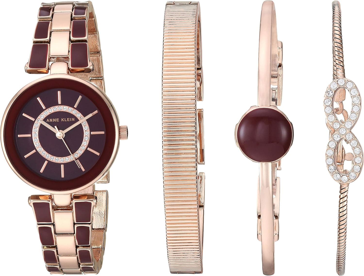 Stunning Anne Klein Crystal Watch and Bracelet Set