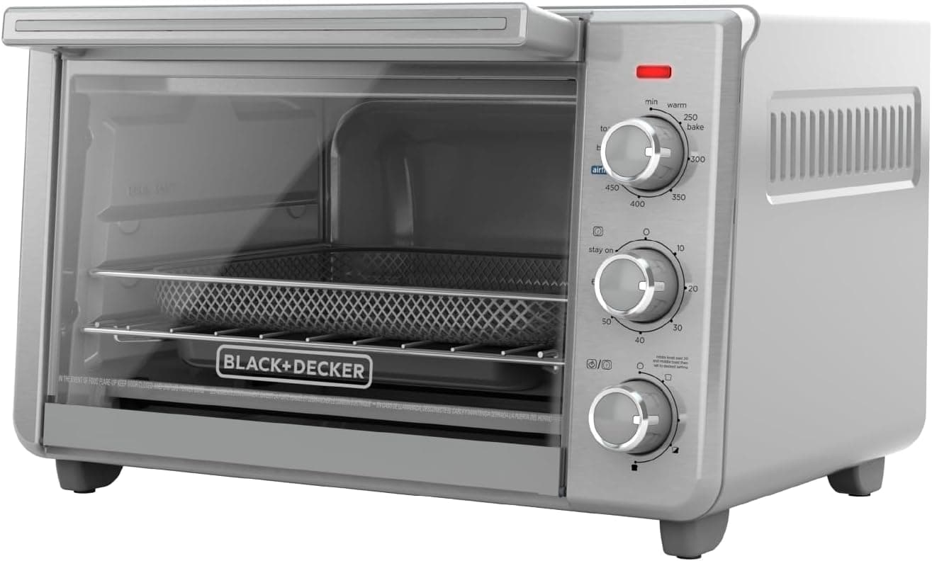 Versatile 6-Slice Air Fryer Toaster Oven by BLACK+DECKER