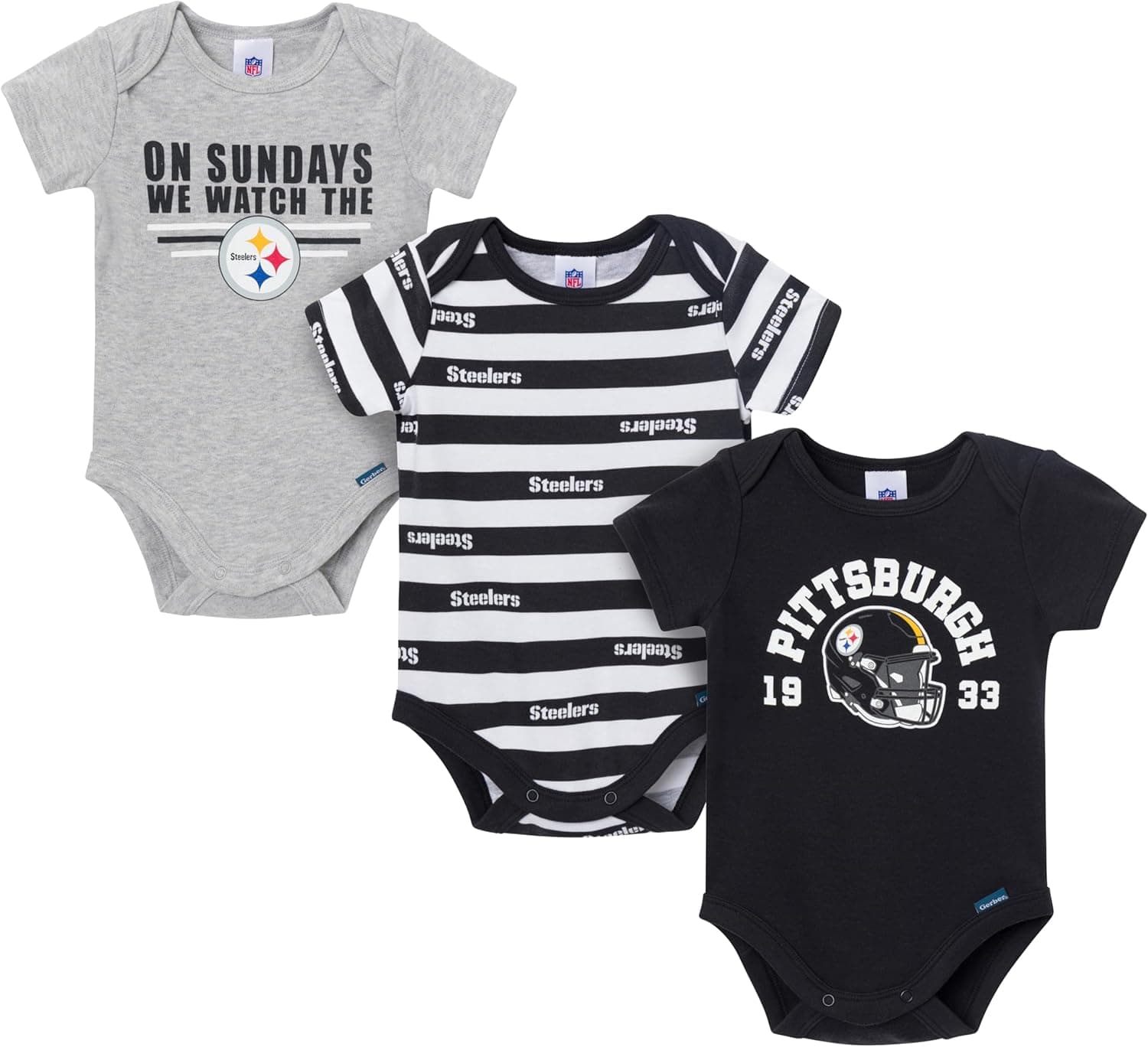 Cozy NFL Onesie Bodysuit for Baby Boys - Steelers, 6-12 Months
