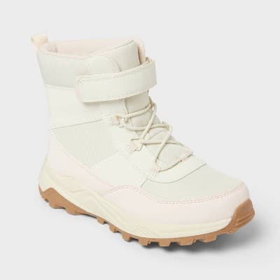 Kids' Noah Waterproof Hiker Snow Boots - Cat & Jack™ Cream 13
