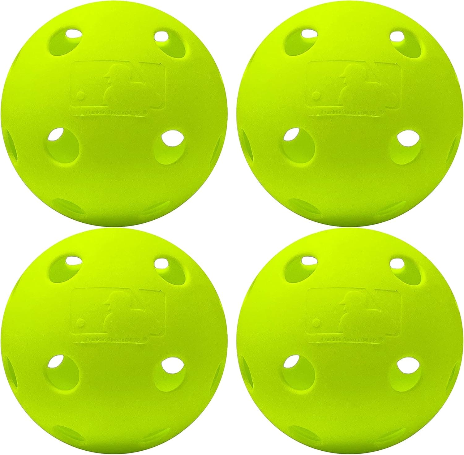 Franklin Sports Plastic Softballs - Indestruct-A-Ball Plastic Practice Softballs - Official Size 11" Training Softball for Batting Practice - Yellow - 4 Pk