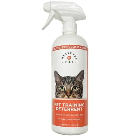 Messy Pet Training Deterrent Spray Helps Stop Scratching, Other Bad Cat Behaviors: Peeing, Marking - 27 oz