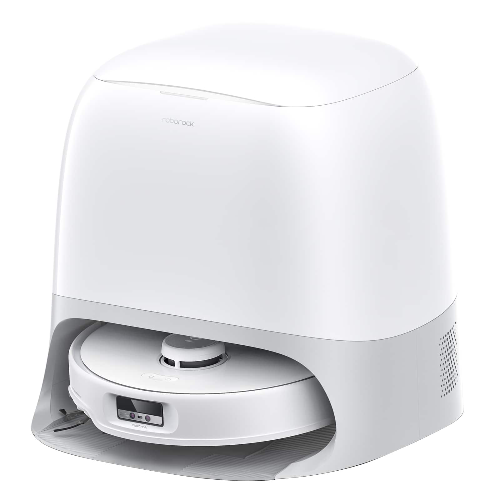 Roborock - Qrevo Curv Robot Vacuum & Mop w/Self-Washing & Emptying Dock,Built in Voice Assist,Zero-Tangling Brush,Scheduled Clean - White