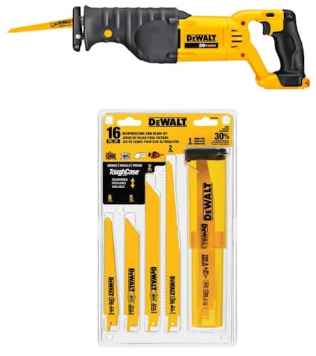 DeWalt 20V Reciprocating Saw with 16-Pack Blades