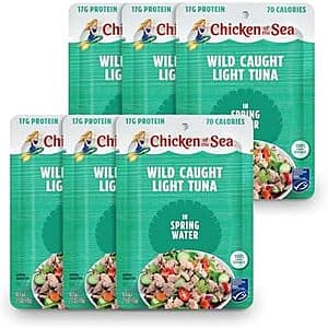 6-Pk 2.5-Oz Chicken of the Sea Wild Caught Light Tuna in Spring Water for $3.30 w/ Subscribe & Save