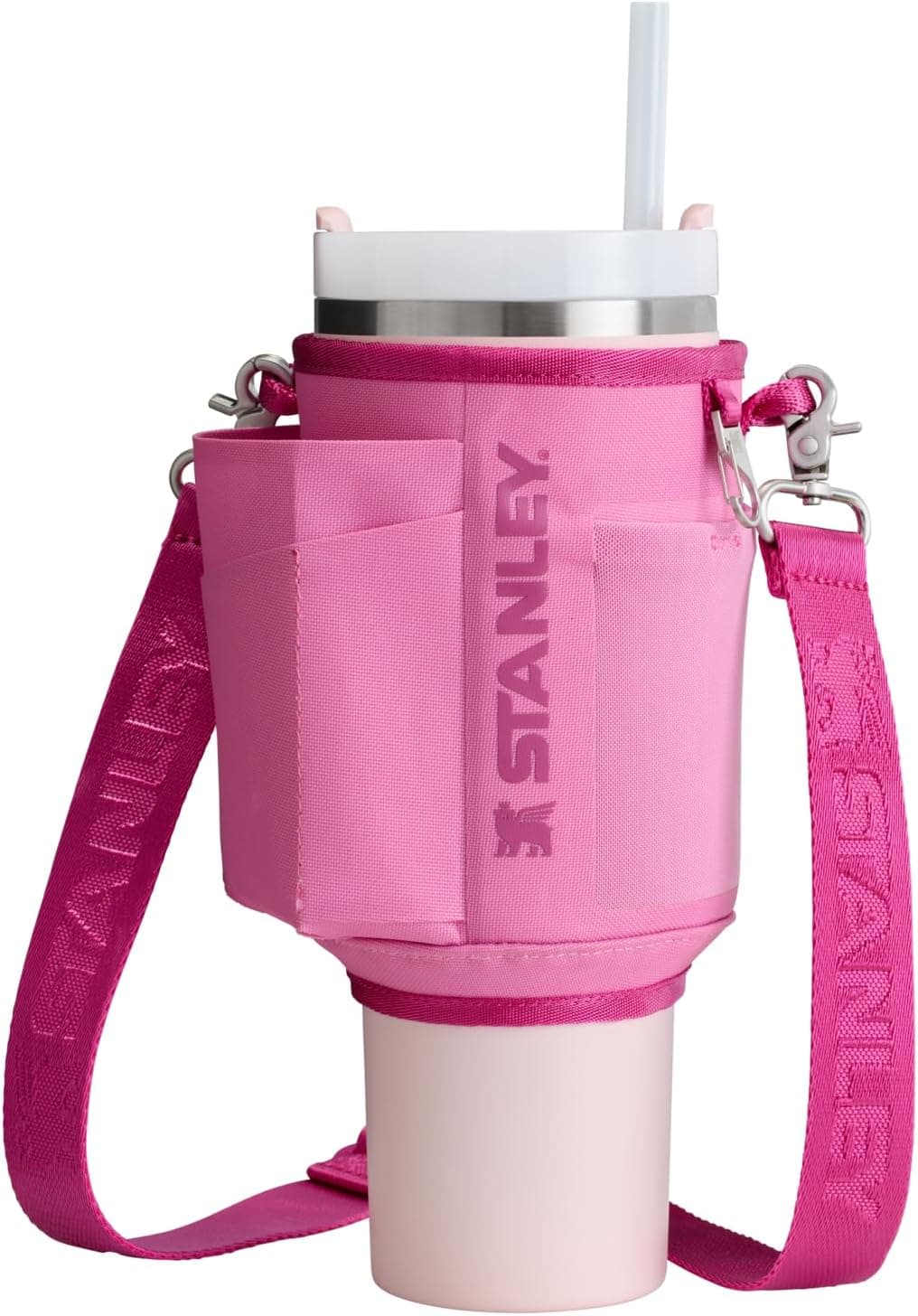 STANLEY All Day Quencher Carry All for 40 oz Tumbler with Handle | Crossbody Bag with Phone Holder Pocket, Card Sleeve & Detachable Strap | Water Bottle Carrier Bag | BPA-Free | Peony
