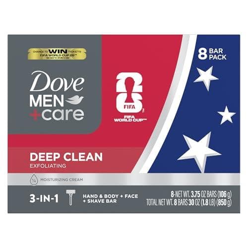 8-Pack 3.75oz Dove Men+Care Men's Bar Soap Amazon