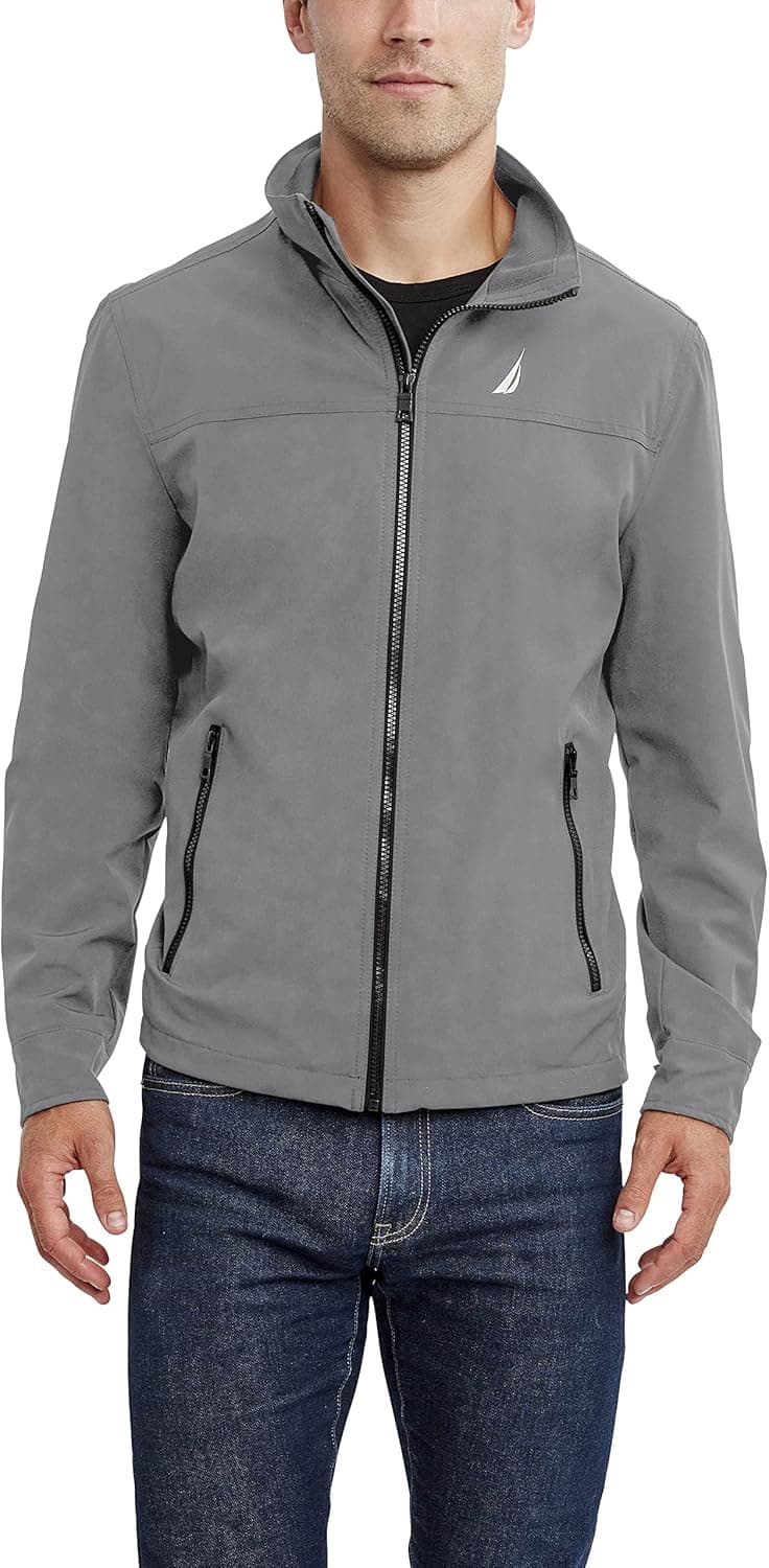 Nautica Men's Golf Jacket: Casual Windbreaker, Grey, M-5XL