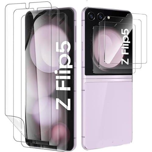 SaharaCase - ZeroDamage Ultra Strong+ Tempered Glass + Film Screen Protector for Samsung Galaxy Z Flip5 (2-Pack) - Clear