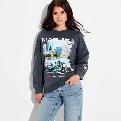 Women's F1 Miami Race Graphic Pullover Sweatshirt - Dark Gray XXL