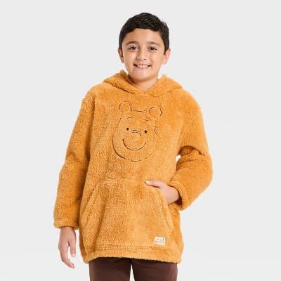 Boys' Winnie the Pooh Cozy Hooded Sweatshirt - Orange L